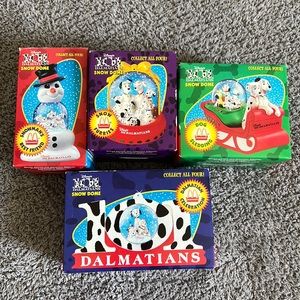 101 Dalmatians Christmas Snow Globe Ornaments Set Of 4 McDonald’s NEW